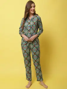 Claura Women Ethnic Motifs Printed Night Suit