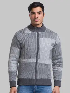 Parx Men Striped Acrylic Cardigan Sweater