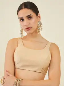 Soch Woven Design Sleeveless Silk Saree Blouse