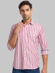 Parx Men Slim Fit Striped Cotton Casual Shirt