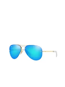 RAY-BAN Men UV Protected Blue Lens Pilot Sunglasses - 0RB3449I92195559