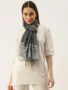 ASVA Striped Scarf with Side Taping