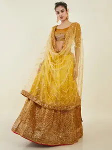 Soch Embellished Sequinned Unstitched Lehenga & Blouse With Dupatta
