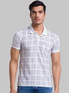 Parx Men Checked Polo Collar Cotton T-shirt