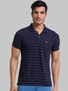 Parx Men Striped Polo Collar Collar Cotton T-shirt