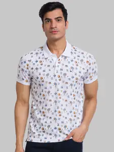 Parx Men Conversational Printed Polo Collar Cotton T-shirt