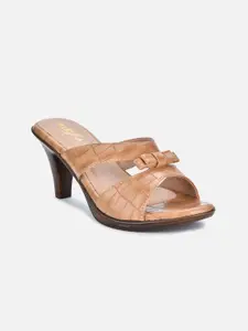 VALIOSAA Textured Kitten Sandals With Bows