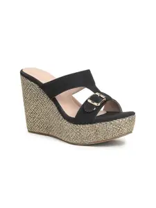 VALIOSAA Buckle Embellished Wedge Heels