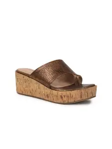 VALIOSAA Textured Open Back Wedge Heels