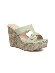 VALIOSAA Open Back Wedge Heels With Buckles