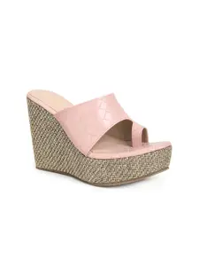 VALIOSAA Textured One Toe Wedge Heels