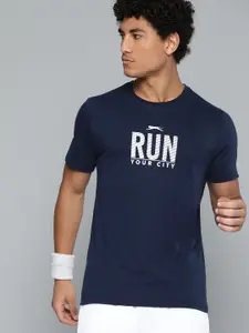 Slazenger Men Typography Printed Running T-shirt