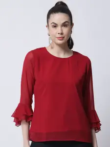 MARC LOUIS Round Neck Bell Sleeves Top
