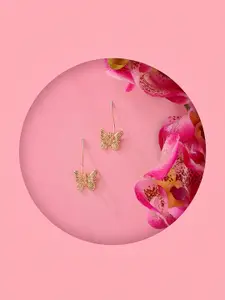 Accessorize Contemporary Textured Butterfly Short Drop Earring