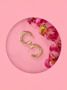 Accessorize Gold Plated Contemporary Half Hoop Earrings