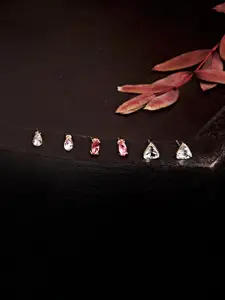 Accessorize Set of 3 Gold-Toned Contemporary Studs Earrings