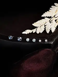 Accessorize Set of 3 Silver-Plated Contemporary Studs Earrings