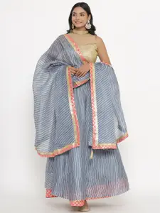 Kesarya Printed Ready to Wear Cotton Lehenga Dupatta with unstitched Blouse