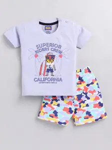 Nottie Planet Boys Printed T-Shirt with Shorts