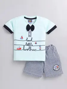 Nottie Planet Boys Printed T-shirt with Shorts