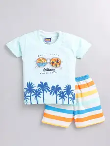 Nottie Planet Boys Printed Pure Cotton T-shirt with Shorts