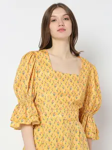 Vero Moda Floral Printed Bell Sleeve Top