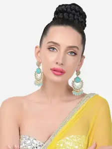 Zaveri Pearls Gold-Plated Contemporary Drop Earrings