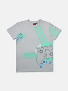 Gini and Jony Boys Printed Round Neck Cotton T-shirt