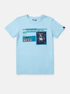 Gini and Jony Boys Round Neck Graphic Printed Cotton T-shirt