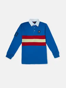 Gini and Jony Boys Colourblocked Polo Collar Cotton T-shirt