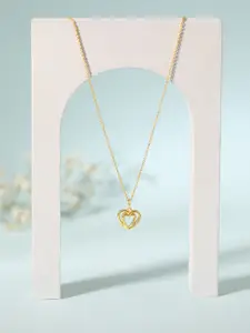 Rubans Silver Gold-Plated Sterling Silver Heart Shaped Necklace