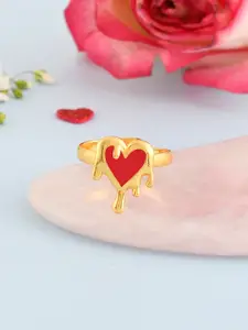 Voylla Gold-Plated Melting Heart Adjustable Finger Ring