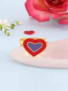 Voylla Gold-Plated Layered Heart Adjustable Finger Ring