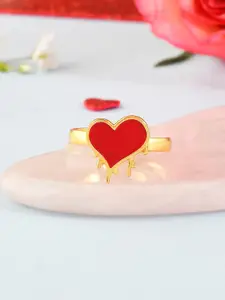Voylla Gold-Plated Asymmetrical Heart Adjustable Finger Ring
