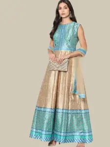 Chhabra 555 Digital Print Gown With Net Dupatta