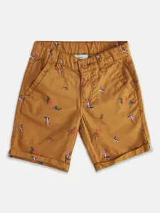 Pantaloons Junior Boys Conversational Printed Mid-Rise Cotton Shorts