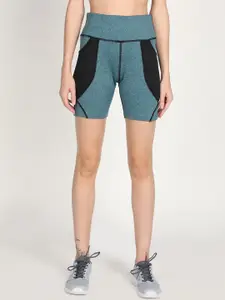 CHKOKKO Women Colourblocked Slim Fit Cycling Sports Shorts