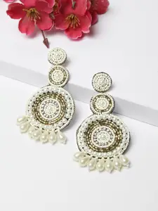 Moedbuille Beads Studded Circular Drop Earrings