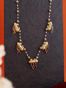 Fabindia Gold-Plated Stone Studded & Beaded Necklace