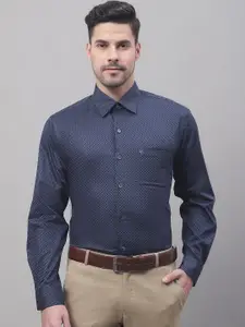 Cantabil Men Geometric Printed Cotton Formal Shirt