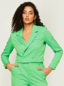 Ginger by Lifestyle Women Single-Breasted Cropped Formal Blazers
