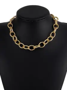 Jewels Galaxy Brass Gold-Plated Contemporary Necklace
