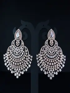 I Jewels Rose Gold Plated Contemporary Chandbalis Earrings