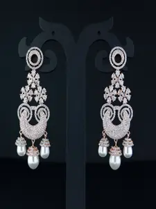 I Jewels Rose Gold Plated Classic Drop Earrings