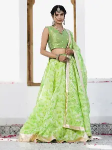 Indi INSIDE Embroidered Ready to Wear Lehenga & Unstitched Blouse With Dupatta