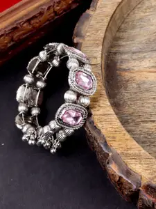 Krelin Women Pink Sterling Silver Silver-Plated Bangle-Style Bracelet