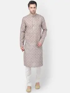 TABARD Men Woven Design Pure Cotton Kurta with Churidar