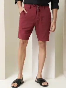 RARE RABBIT Men Pinto Slim Fit Mid-Rise Cotton Shorts