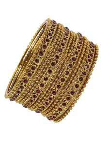 NMII Set Of 12 Stone-Studded & Linked with Ball Chain Bangles