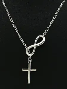 Pinapes Set of 2 Gold-Plated Cross & Infinity Necklace